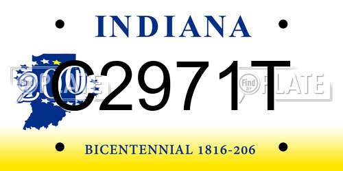 C2971T Indiana License Plate