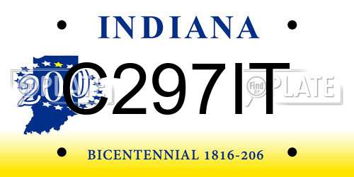 C297IT Indiana License Plate