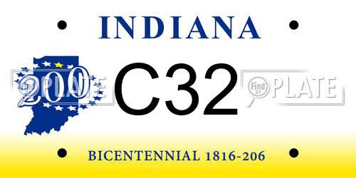 C32 Indiana License Plate