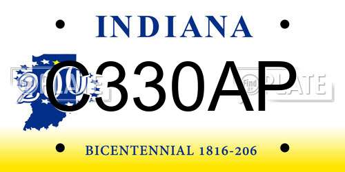 C330AP Indiana License Plate