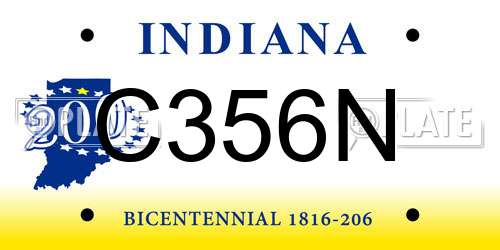 C356N Indiana License Plate