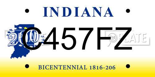 C457FZ Indiana License Plate