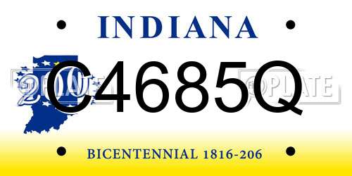 C4685Q Indiana License Plate