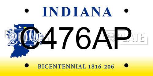C476AP Indiana License Plate