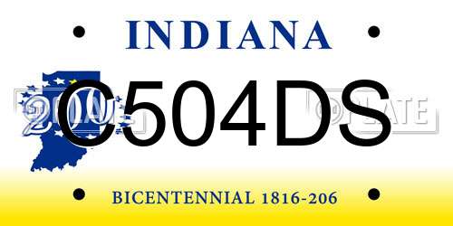 C504DS Indiana License Plate