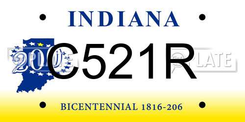 C521R Indiana License Plate