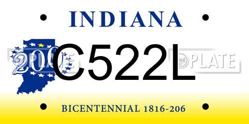 C522L Indiana License Plate