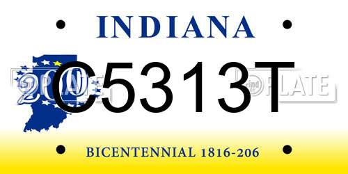 C5313T Indiana License Plate
