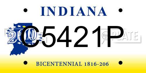 C5421P Indiana License Plate
