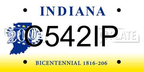 C542IP Indiana License Plate