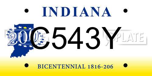 C543Y Indiana License Plate