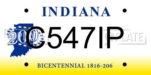 C547IP Indiana License Plate