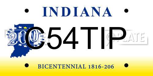 C54TIP Indiana License Plate
