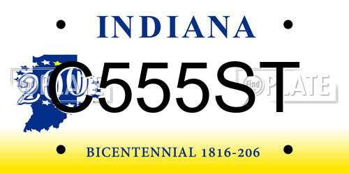 C555ST Indiana License Plate