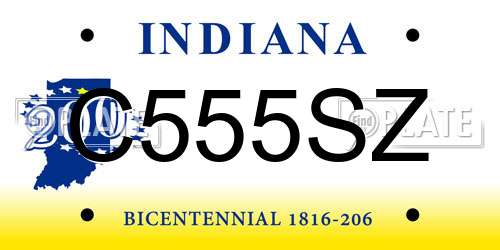 C555SZ Indiana License Plate