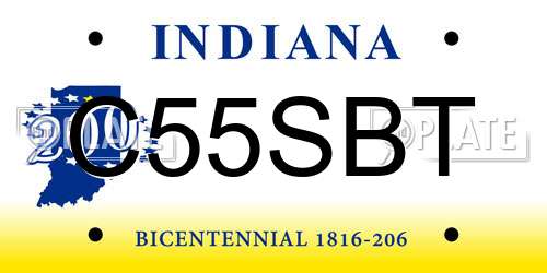 C55SBT Indiana License Plate