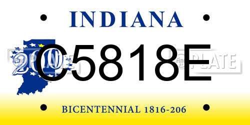C5818E Indiana License Plate