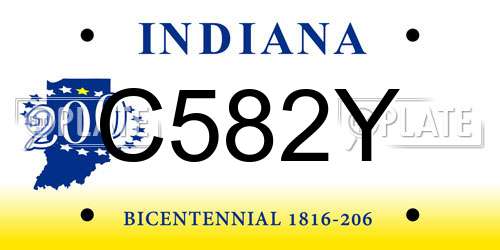C582Y Indiana License Plate