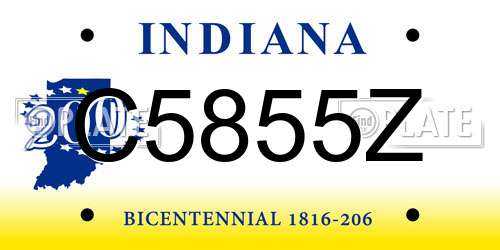 C5855Z Indiana License Plate