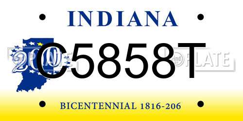 C5858T Indiana License Plate