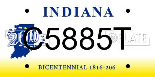 C5885T Indiana License Plate