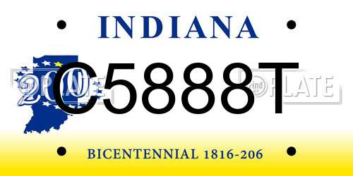 C5888T Indiana License Plate