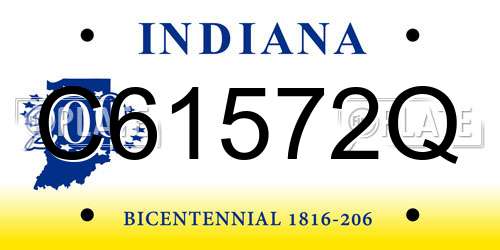 C61572Q Indiana License Plate