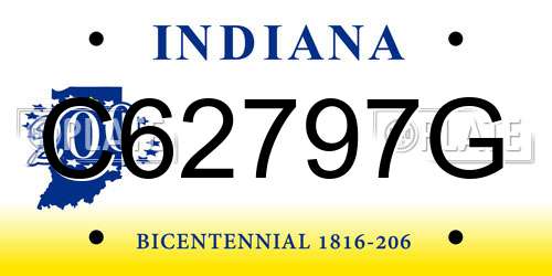 C62797G Indiana License Plate