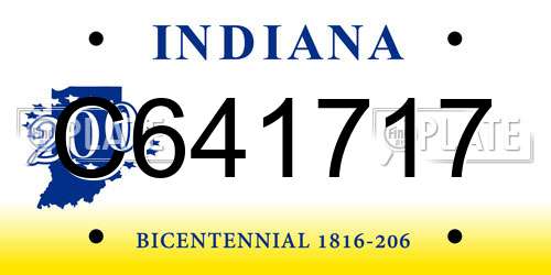 C641717 Indiana License Plate