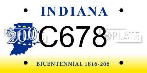 C678 Indiana License Plate