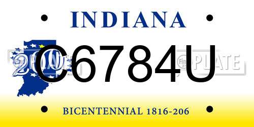 C6784U Indiana License Plate