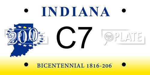 C7 Indiana License Plate
