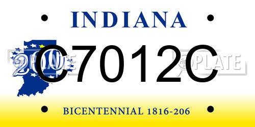 C7012C Indiana License Plate
