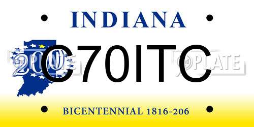 C70ITC Indiana License Plate