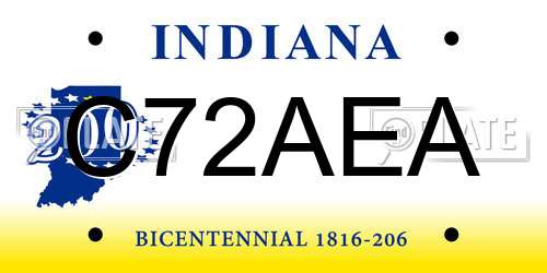 C72AEA Indiana License Plate