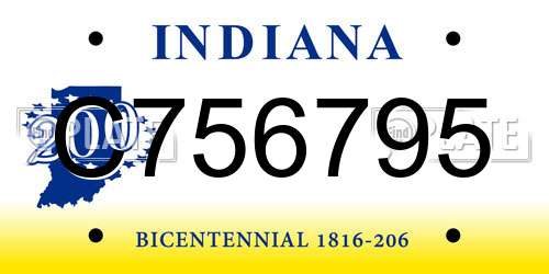 C756795 Indiana License Plate