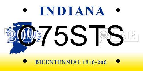 C75STS Indiana License Plate