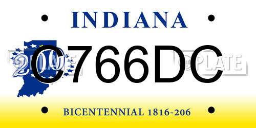 C766DC Indiana License Plate