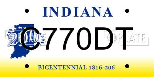 C770DT Indiana License Plate