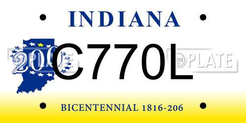 C770L Indiana License Plate
