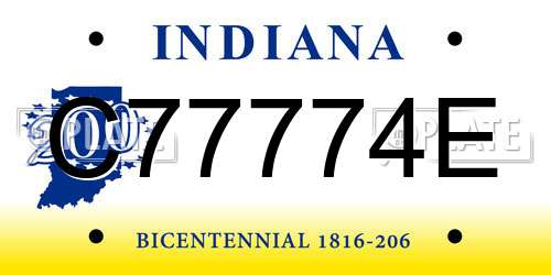 C77774E Indiana License Plate