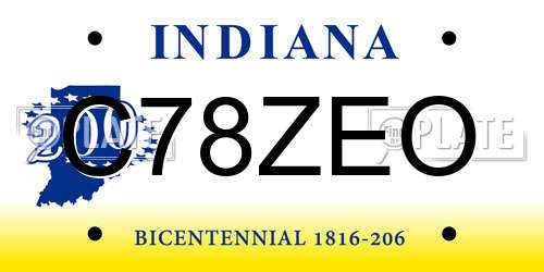 C78ZEO Indiana License Plate