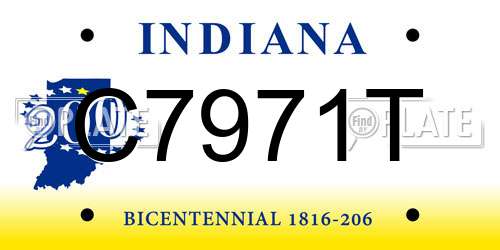 C7971T Indiana License Plate