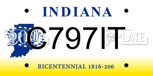 C797IT Indiana License Plate
