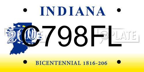 C798FL Indiana License Plate