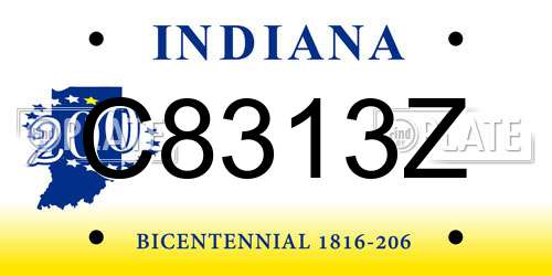 C8313Z Indiana License Plate