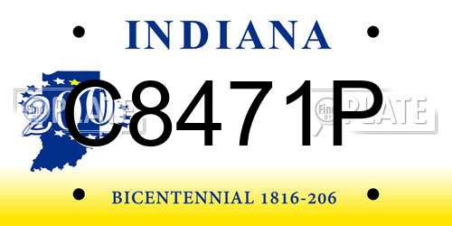 C8471P Indiana License Plate