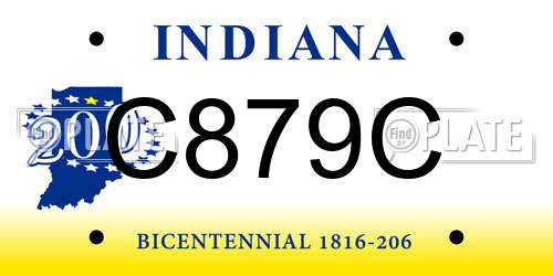 C879C Indiana License Plate