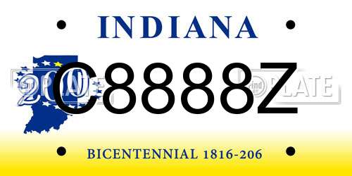 C8888Z Indiana License Plate