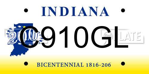 C910GL Indiana License Plate